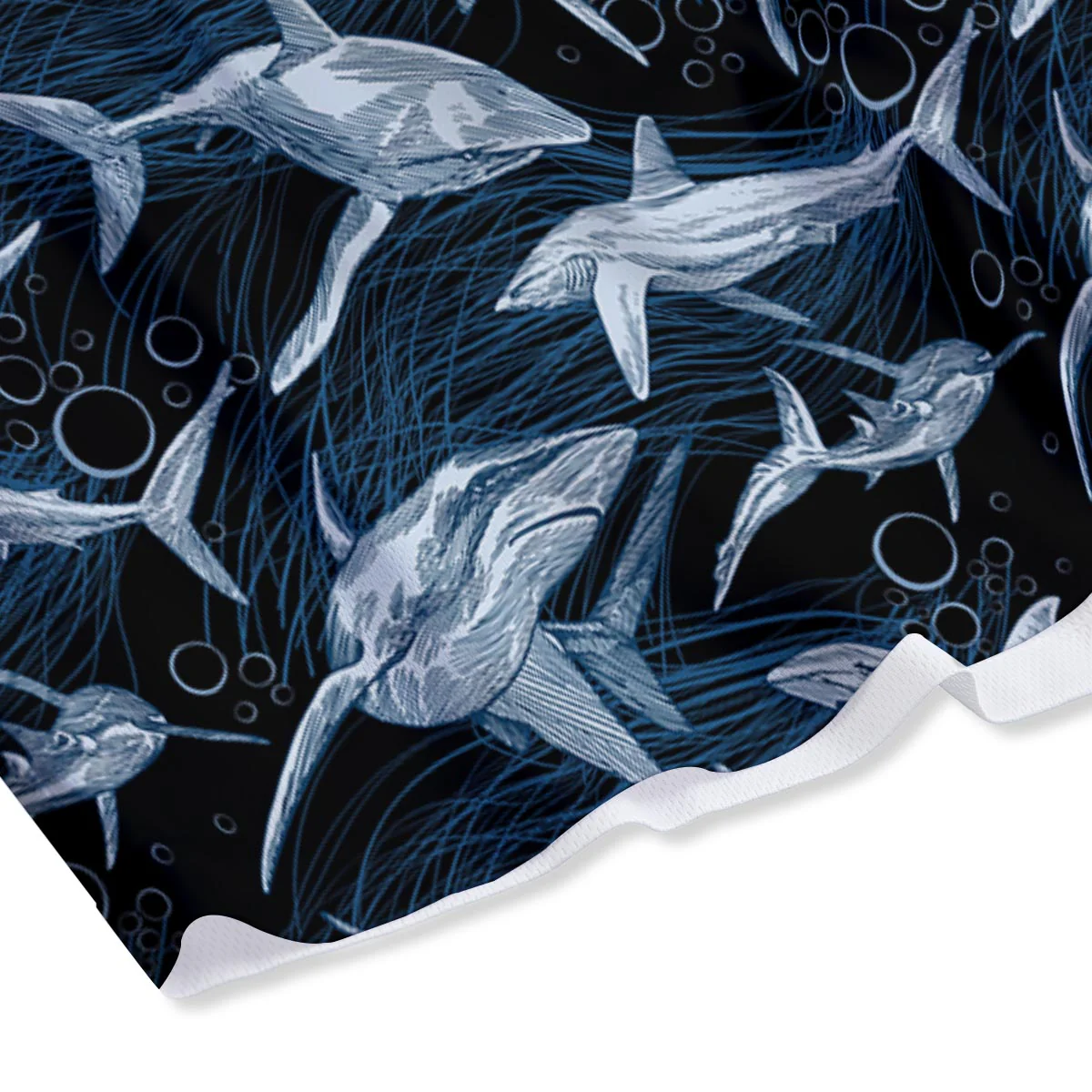 Underwear Shark Print Pattern Mesh Shorts - Image 4