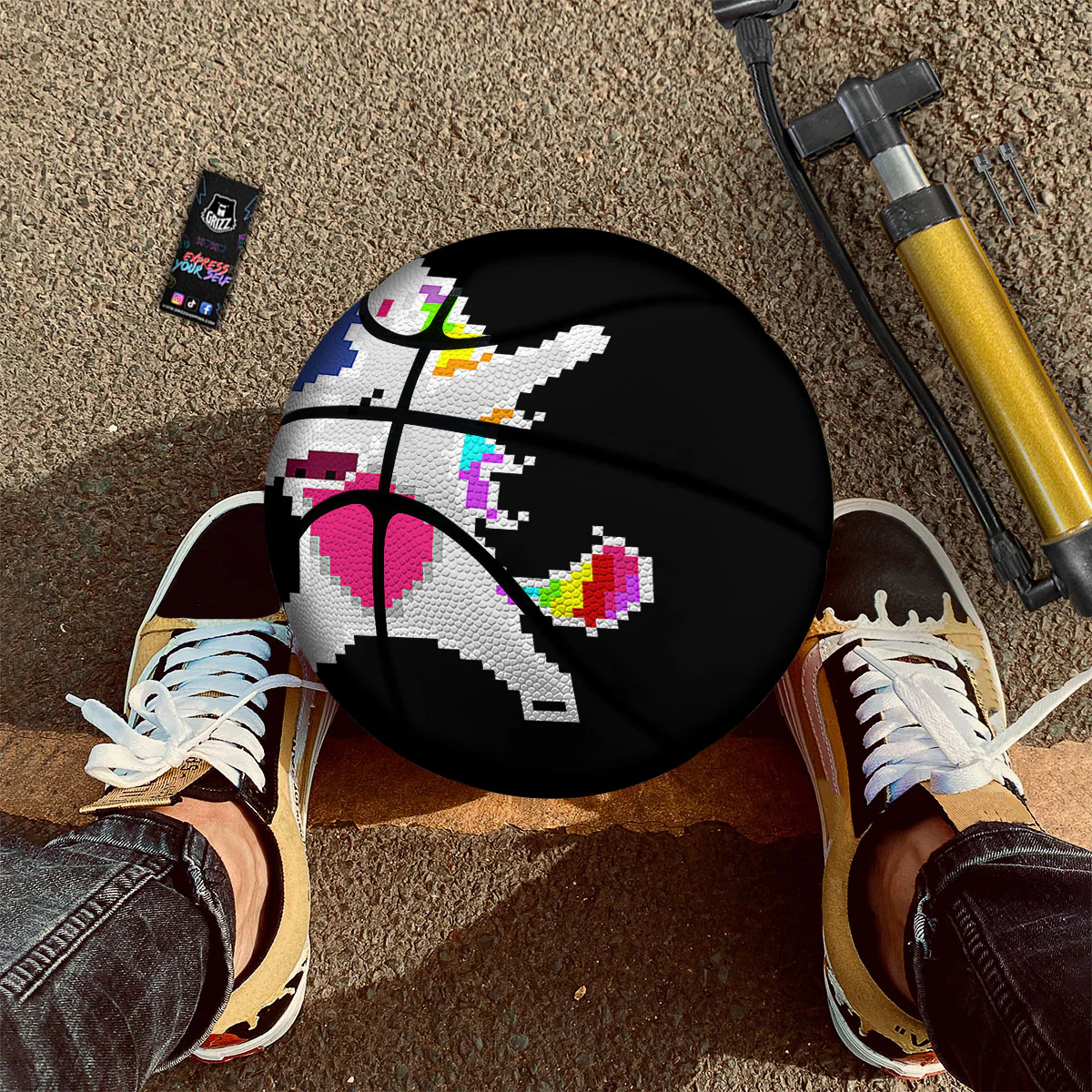 Unicorn 8-Bit Pixel Print Basketball - Image 2
