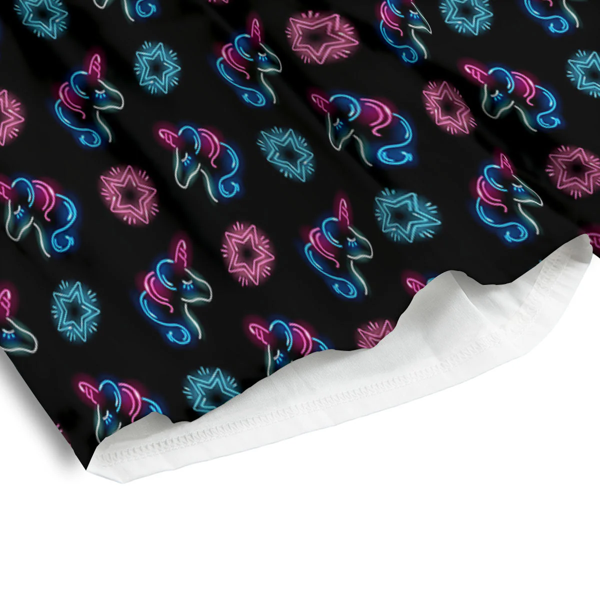 Unicorn Black Girly Print Pattern Men's Athletic Shorts - Image 4
