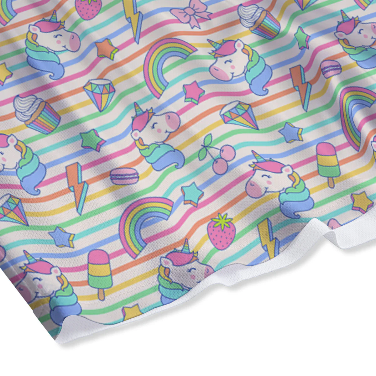 Unicorn Cute Rainbow Print Pattern Mesh Shorts - Image 4