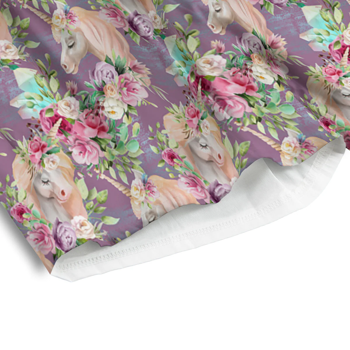 Unicorn Magic Floral Print Pattern Men's Athletic Shorts - Image 4