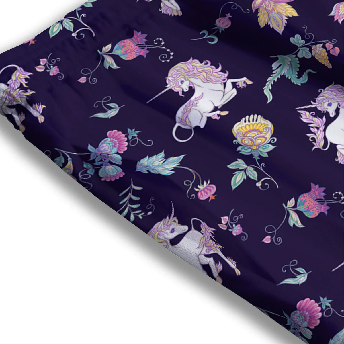 Unicorn Night Floral Print Pattern Mesh Shorts - Image 3