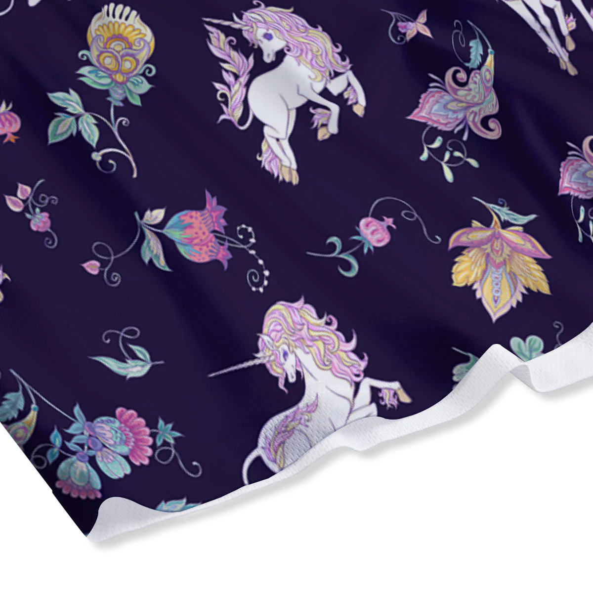 Unicorn Night Floral Print Pattern Mesh Shorts - Image 4