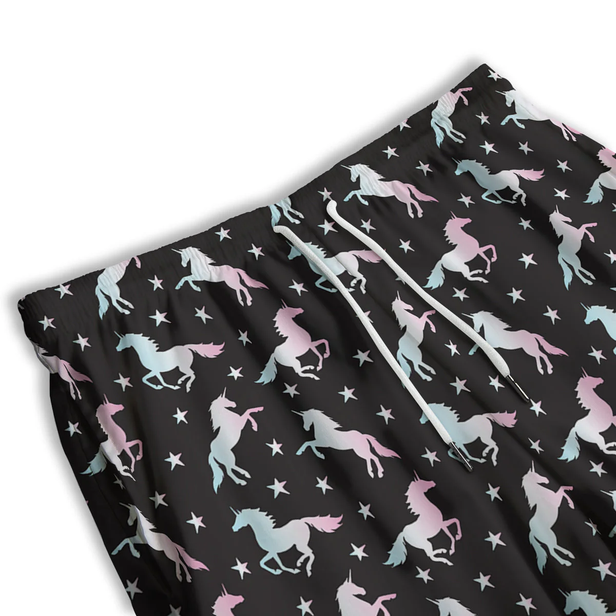 Unicorn Night Winged Print Pattern Men's Athletic Shorts - Image 3