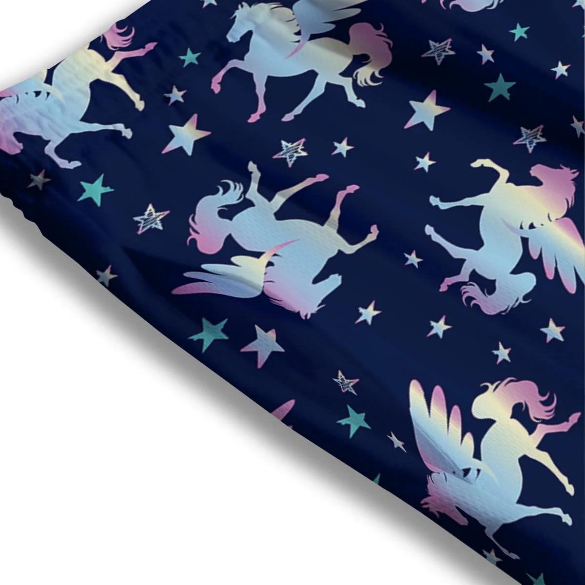 Unicorn Star Fairy Print Pattern Mesh Shorts - Image 3