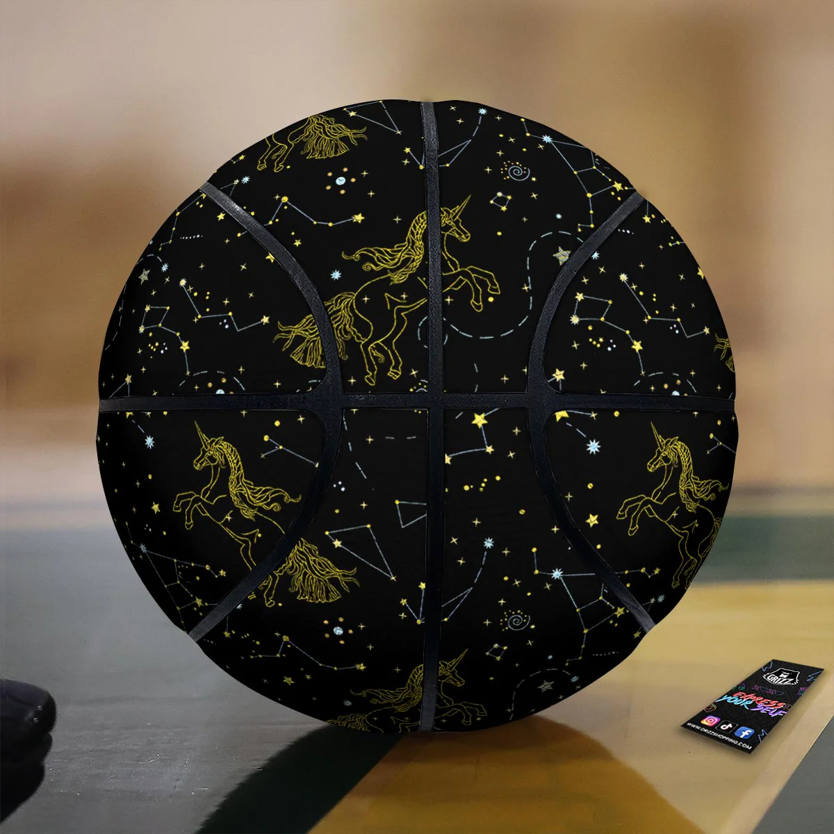 Unicorn Star Space Print Pattern Basketball