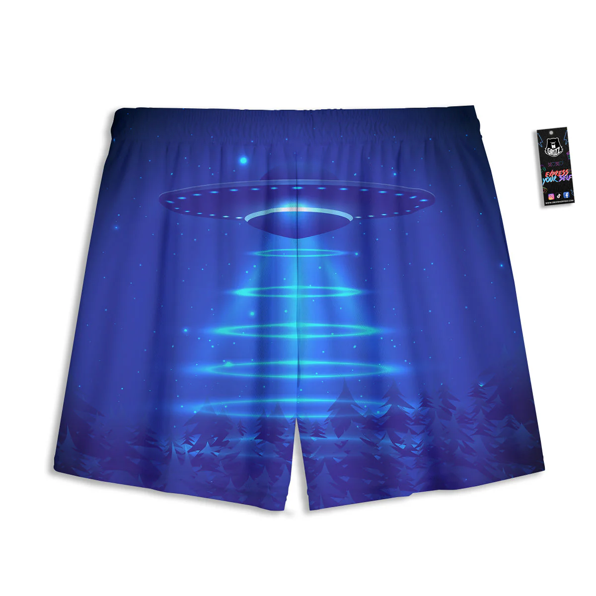 Unidentified Flying Object Blue Print Mesh Shorts - Image 2