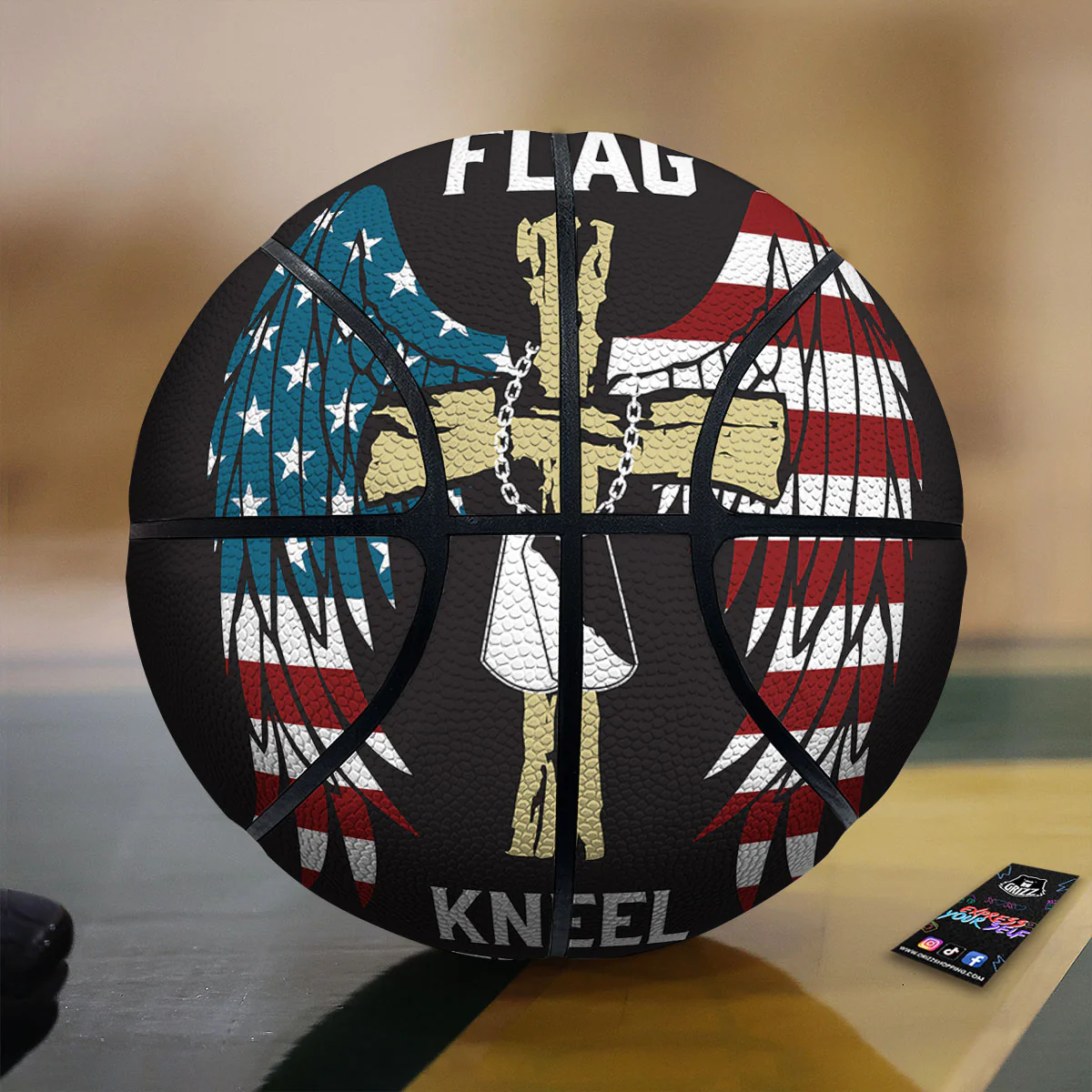 United We Stand American Flag Print Basketball
