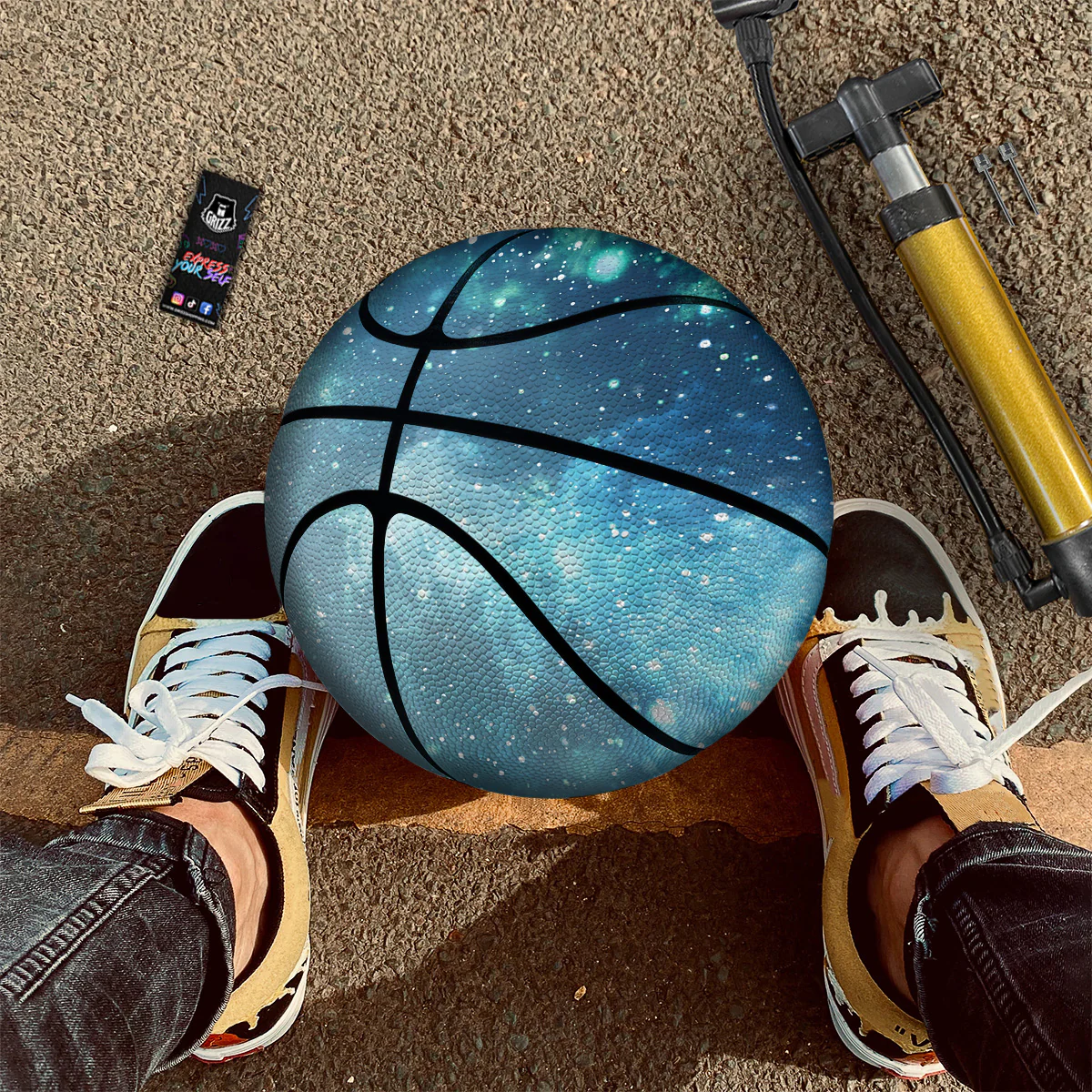 Universe Galaxy Space Blue Sky Print Basketball - Image 2