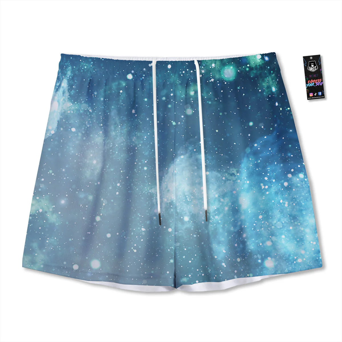 Universe Galaxy Space Blue Sky Print Mesh Shorts