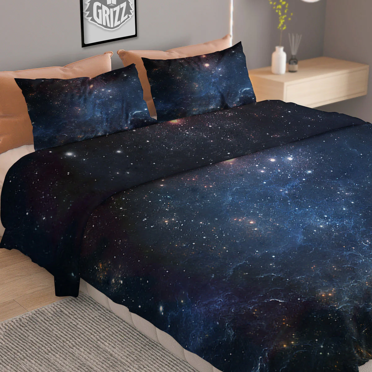 Universe Galaxy Space Dark Nebula Print Duvet Cover Bedding Set - Image 2