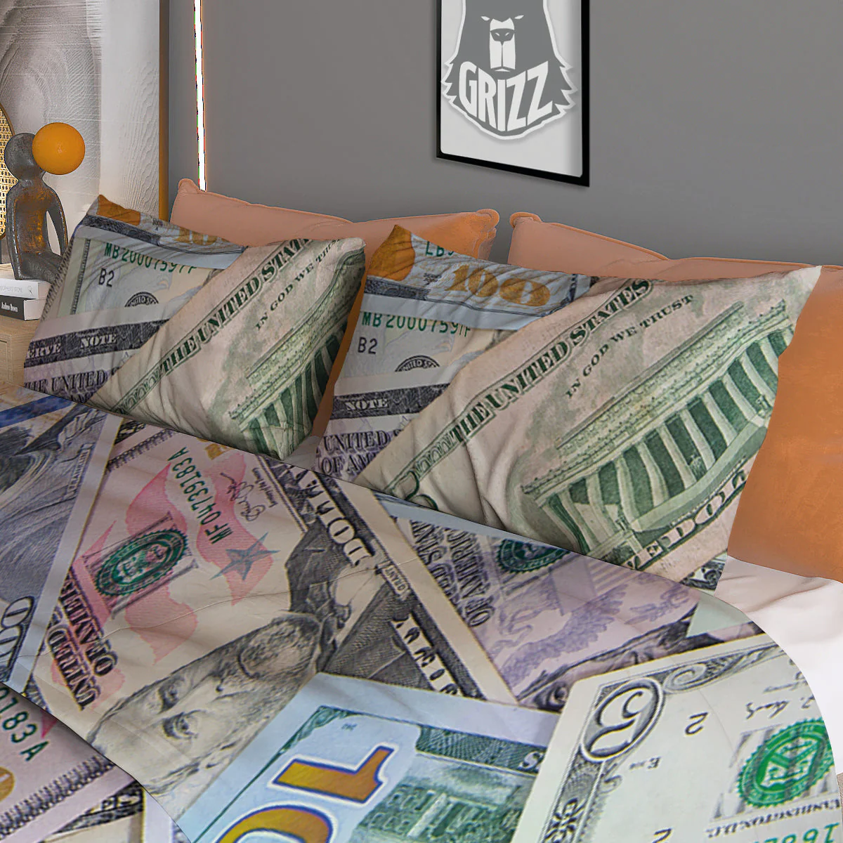 US Dollar Print Duvet Cover Bedding Set - Image 3