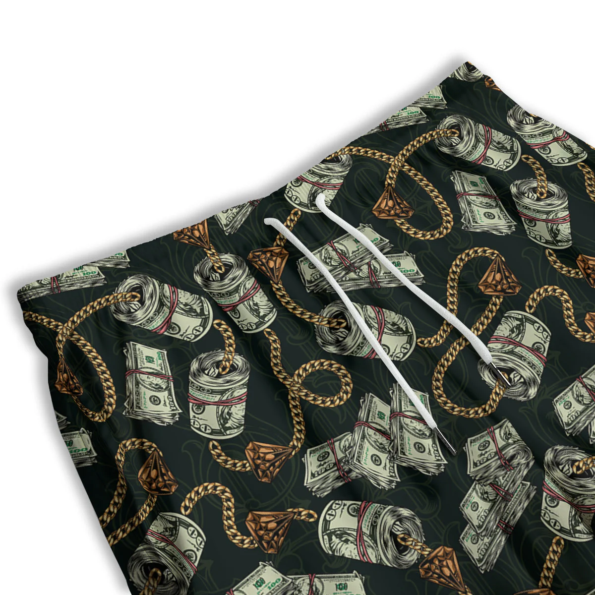 US Dollar Print Pattern Men's Athletic Shorts - Image 3