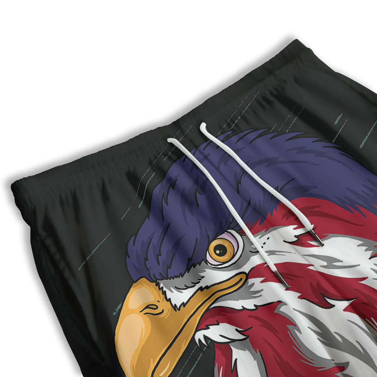 USA Eagle Patriotic Print Men's Athletic Shorts - Image 3