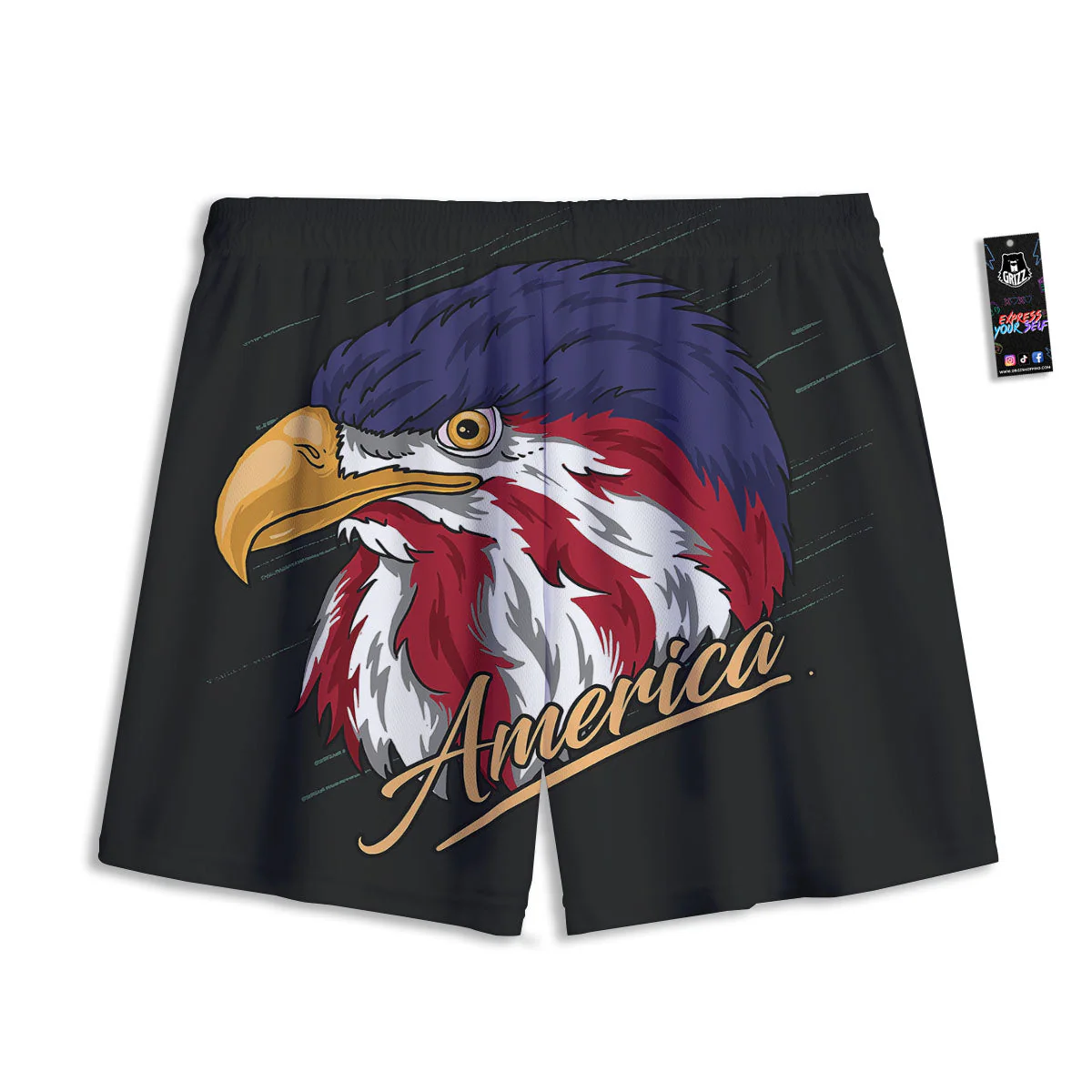 USA Eagle Patriotic Print Mesh Shorts - Image 2