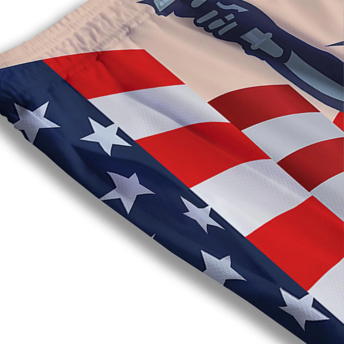 USA Flag Statue of Liberty Print Mesh Shorts - Image 3