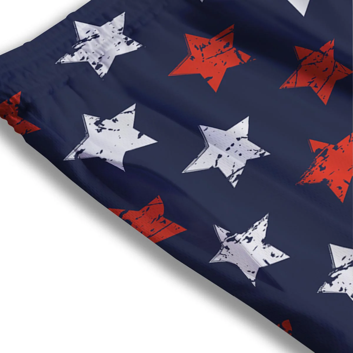 USA Star Blue And Red Print Pattern Mesh Shorts - Image 3