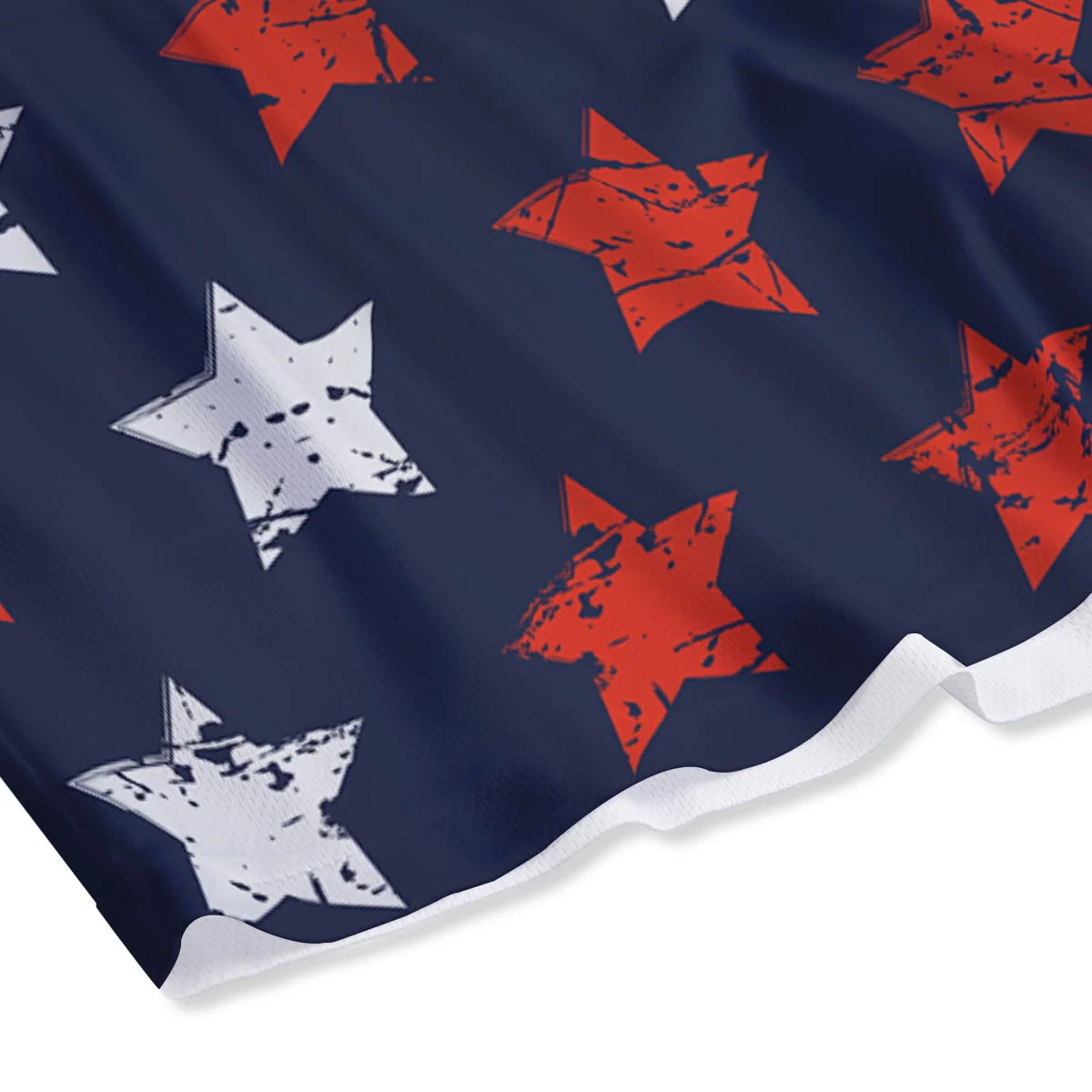 USA Star Blue And Red Print Pattern Mesh Shorts - Image 4