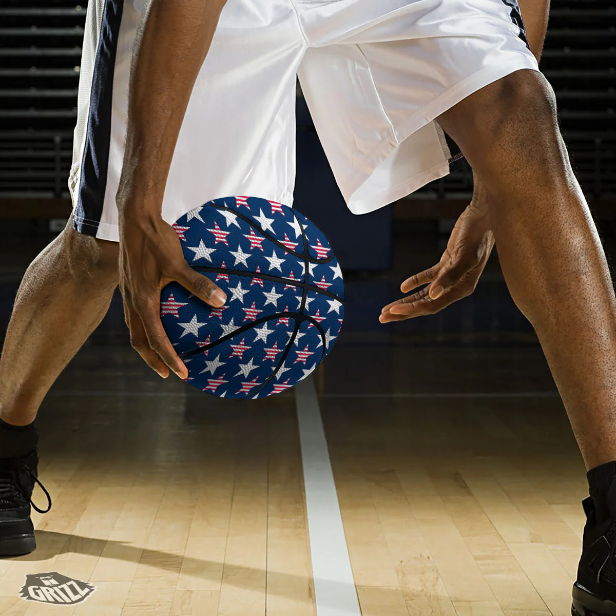 USA Star Fourth of July Print Pattern Basketball - Image 3