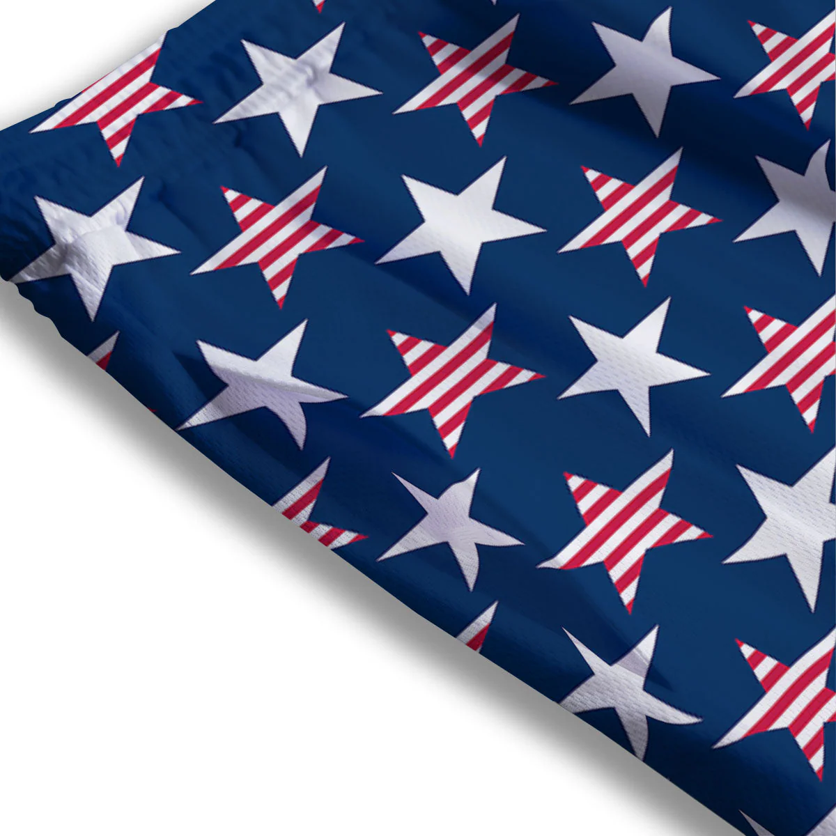 USA Star Fourth of July Print Pattern Mesh Shorts - Image 3