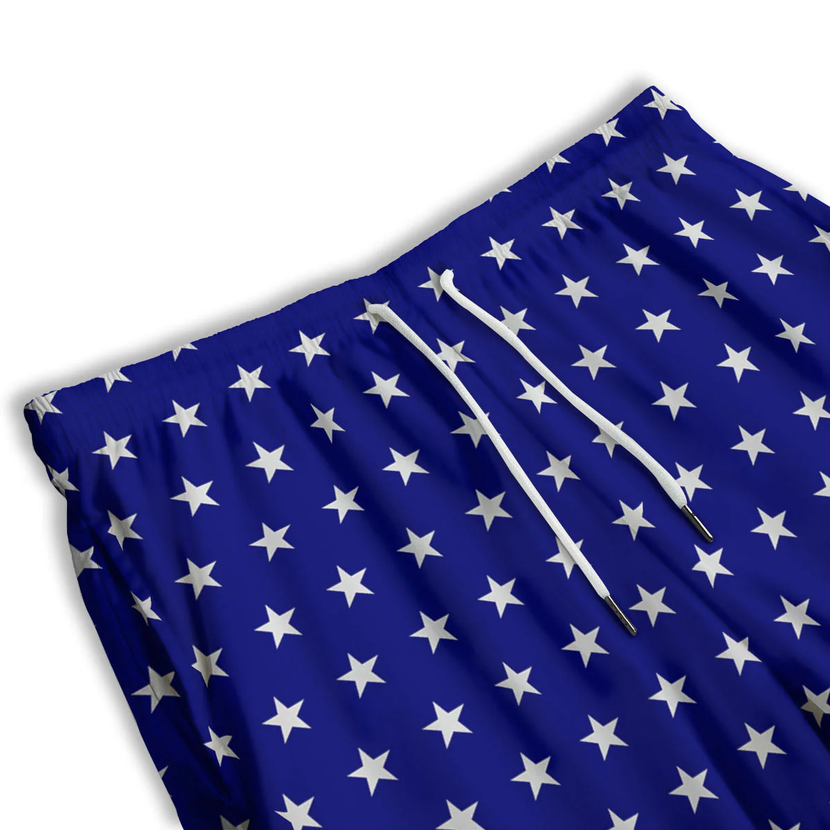 USA Star White And Blue Print Pattern Men's Athletic Shorts - Image 3