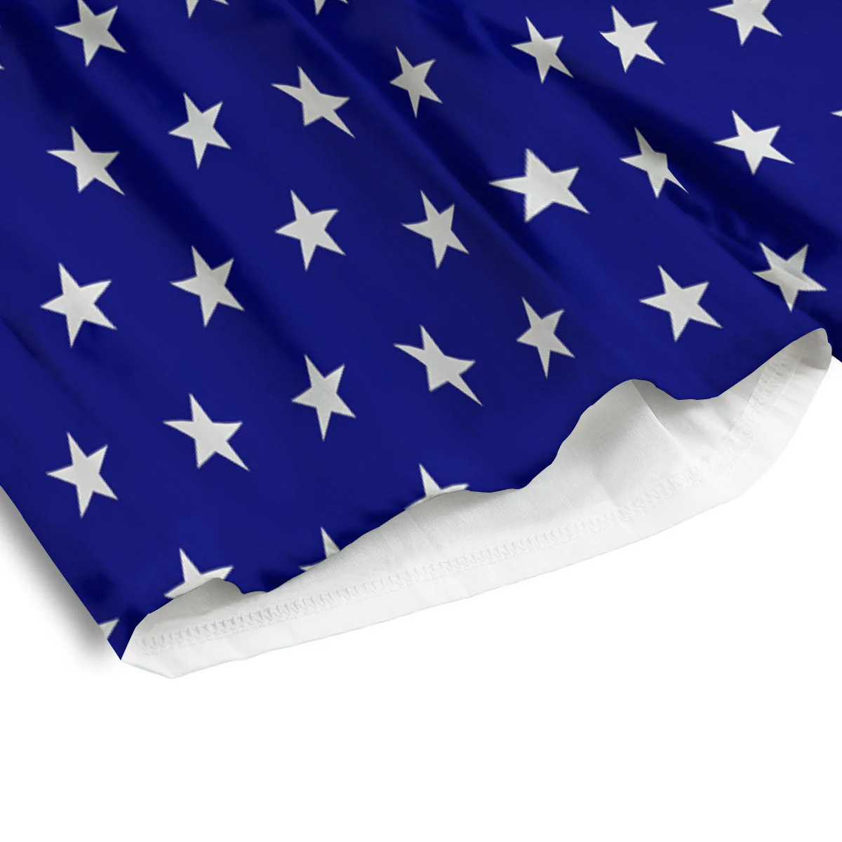 USA Star White And Blue Print Pattern Men's Athletic Shorts - Image 4