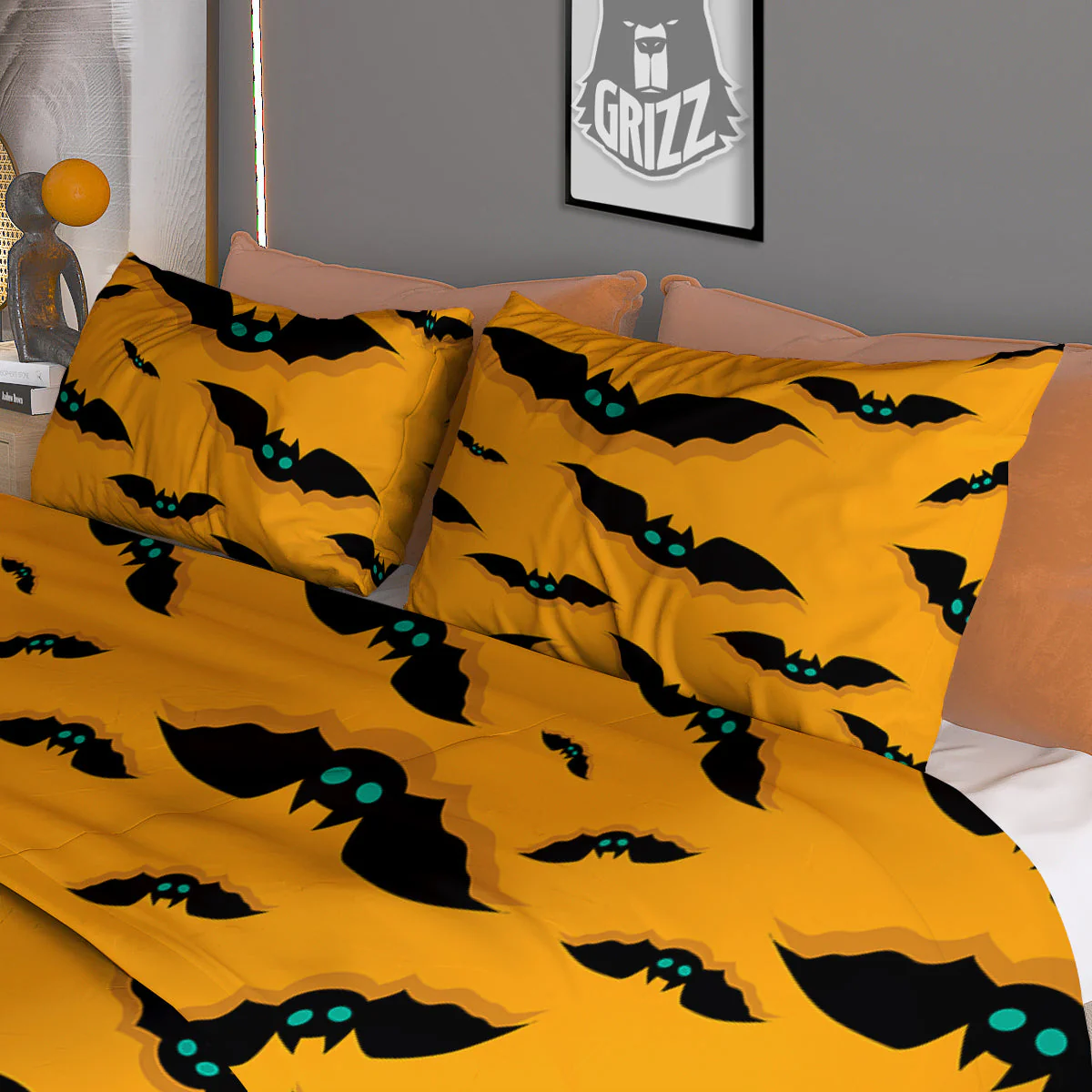 Vampire Bat Halloween Print Pattern Duvet Cover Bedding Set - Image 3