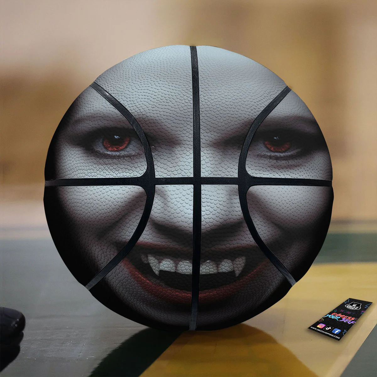 Vampire Girl Halloween Print Basketball