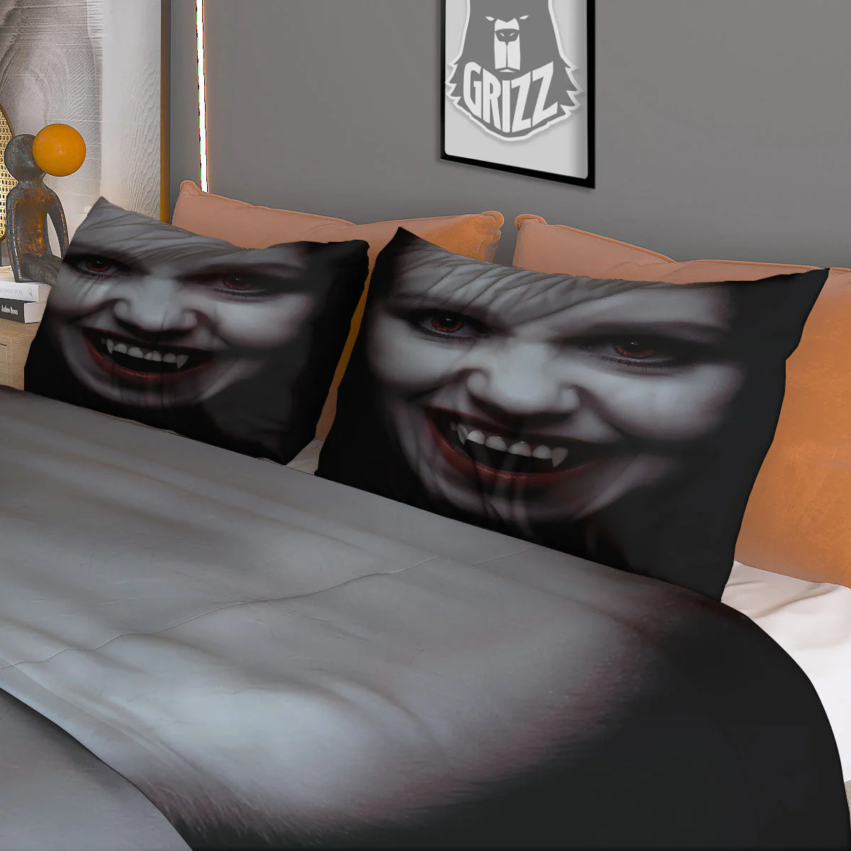 Vampire Girl Halloween Print Duvet Cover Bedding Set - Image 3