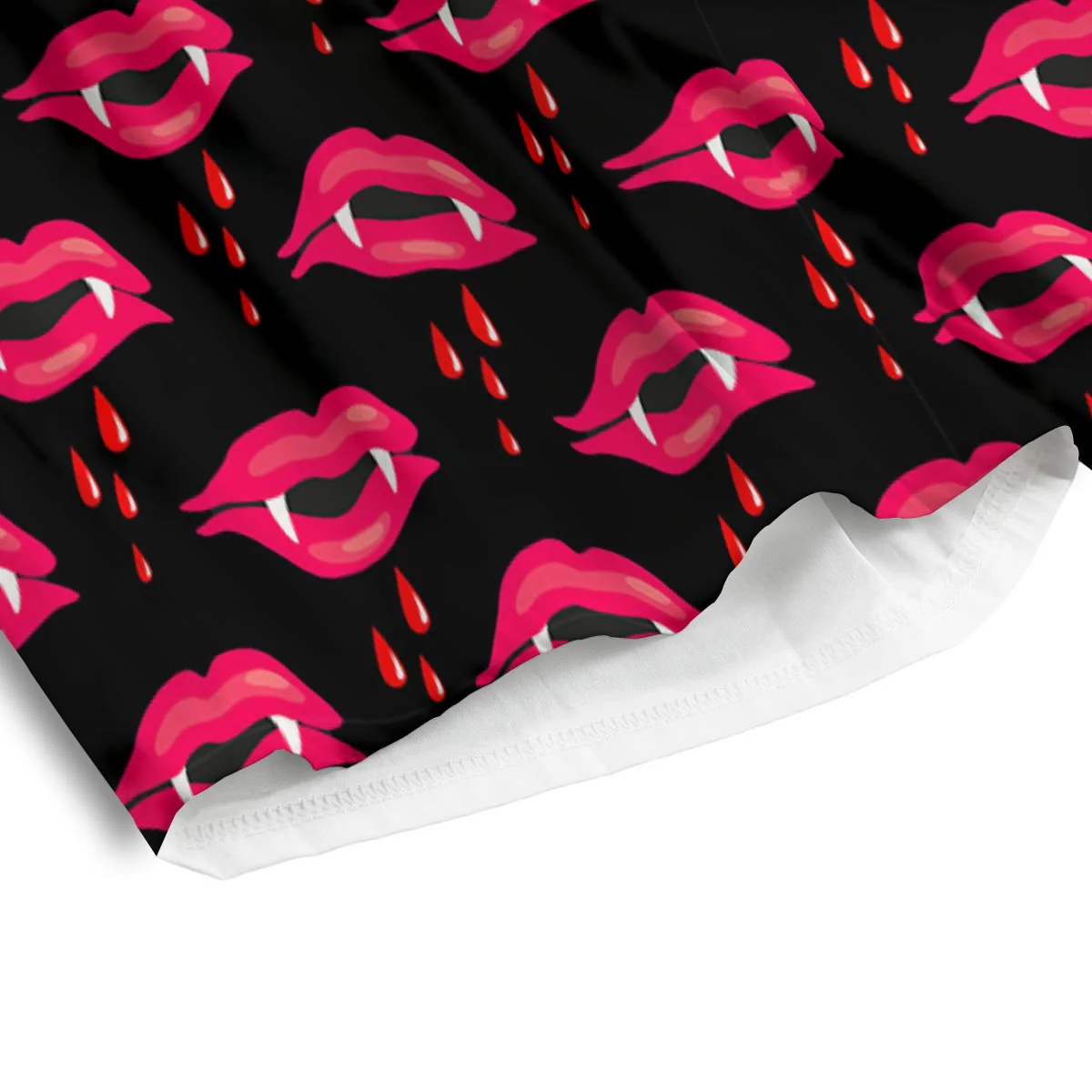 Vampire Lips Red Halloween Print Pattern Men's Athletic Shorts - Image 4
