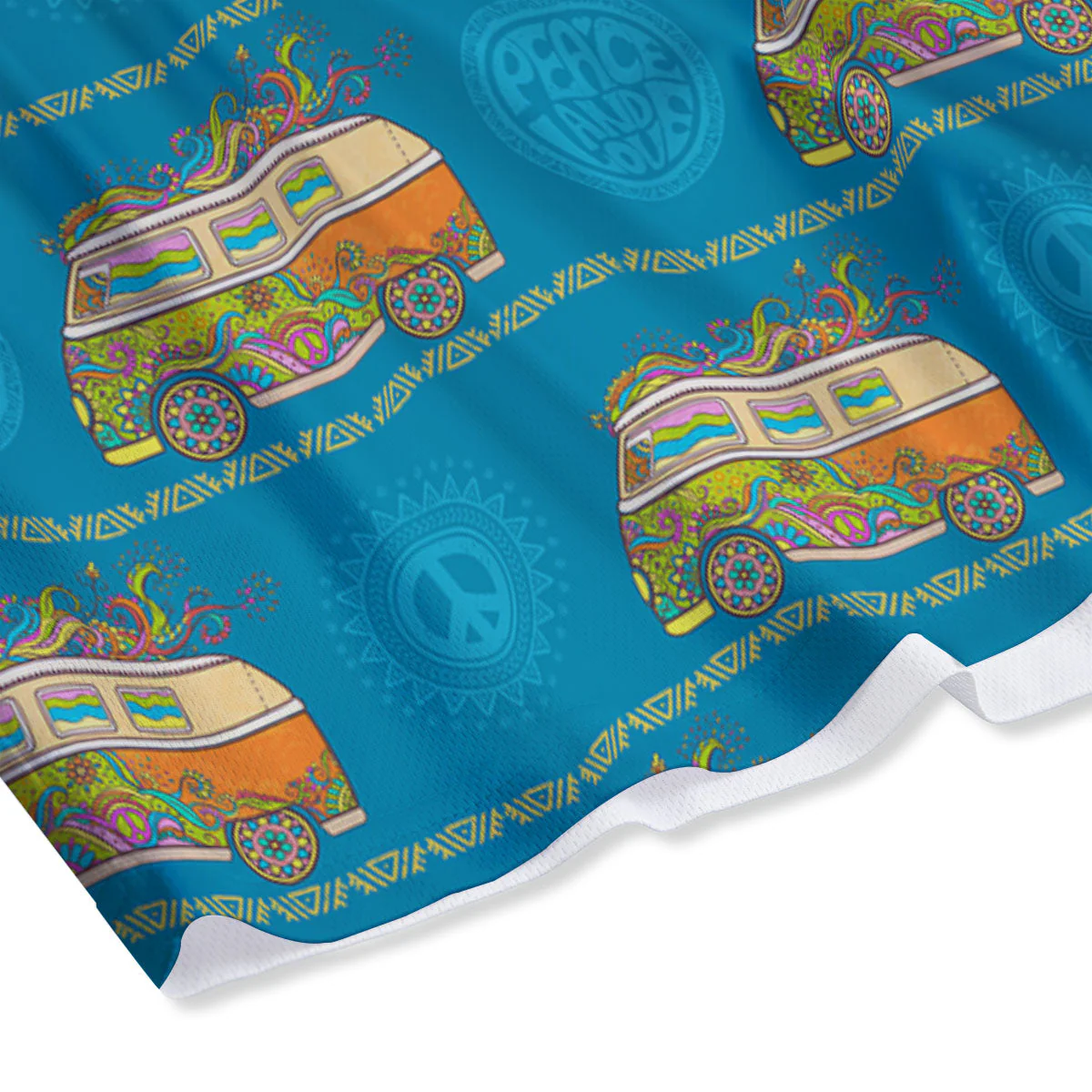 Van Hippie Vintage Print Pattern Mesh Shorts - Image 4