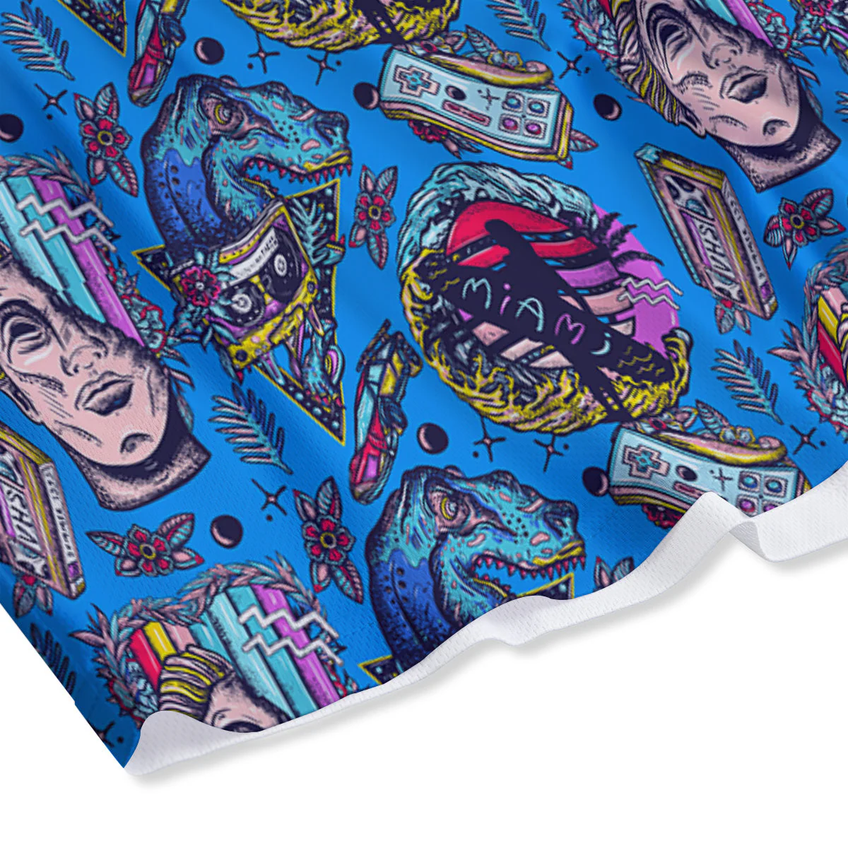 Vaporwave Art Cyberpunk Print Pattern Mesh Shorts - Image 4