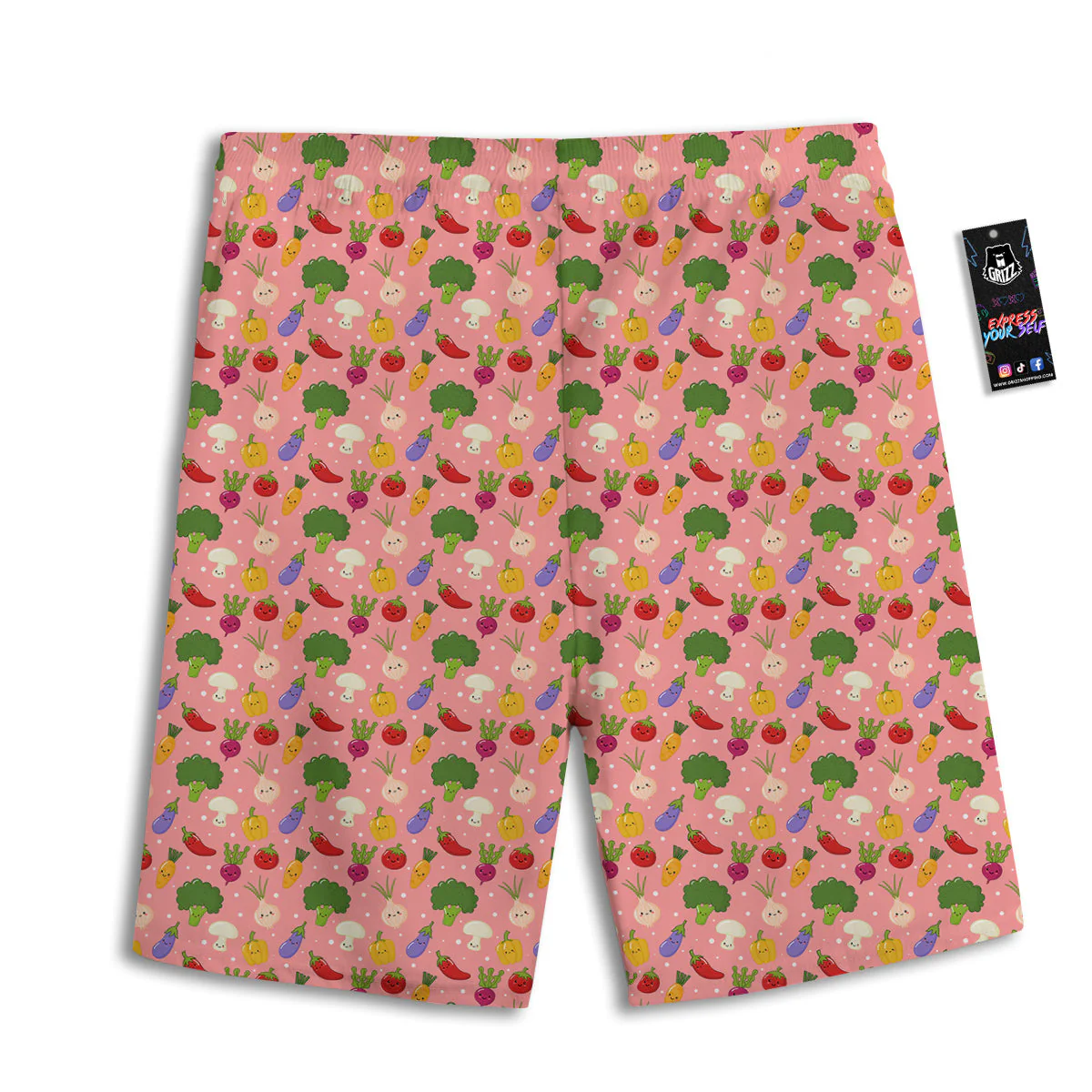 Vegan Cute Print Pattern Men's Athletic Shorts - Image 2