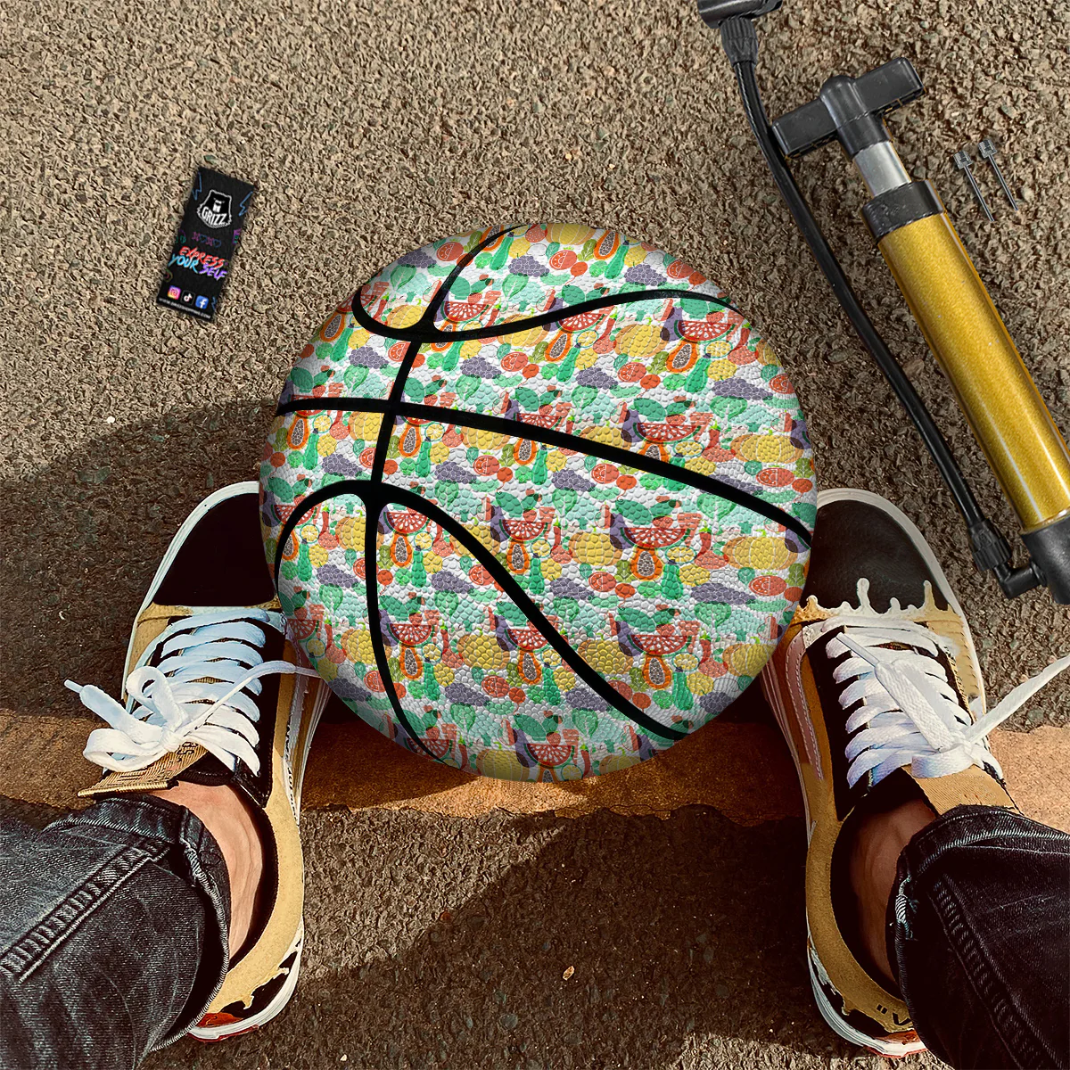 Vegetable Colorful Print Pattern Basketball - Image 2