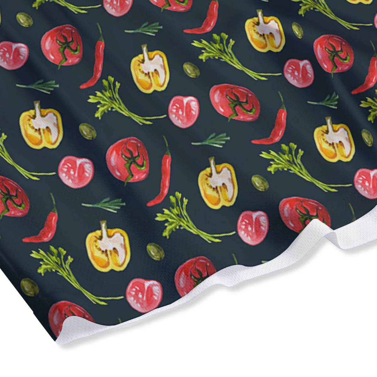 Vegetable Print Pattern Mesh Shorts - Image 4