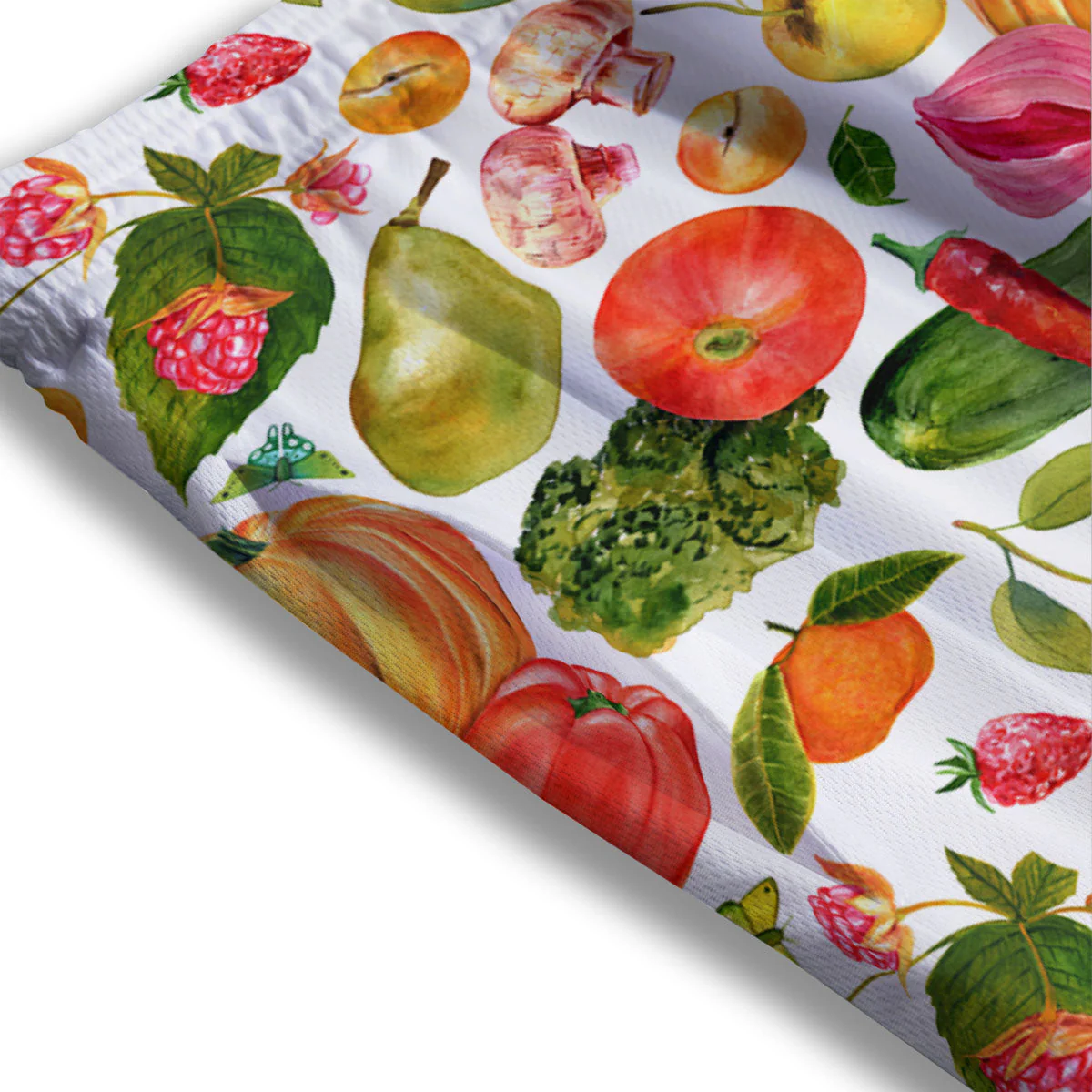 Vegetables And Vegan Fruits Print Pattern Mesh Shorts - Image 3