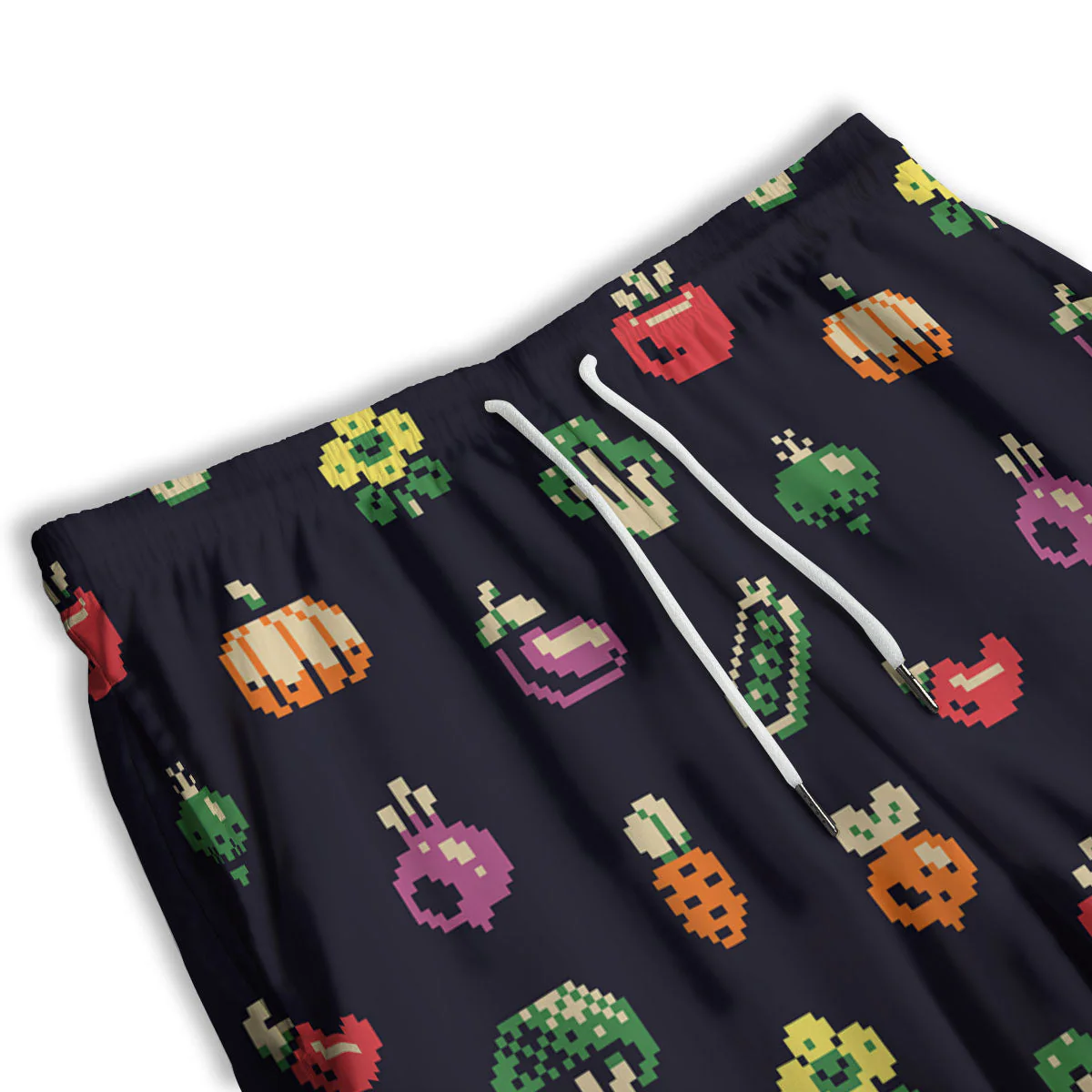 Vegetables Pixel Print Pattern Men's Athletic Shorts - Image 3