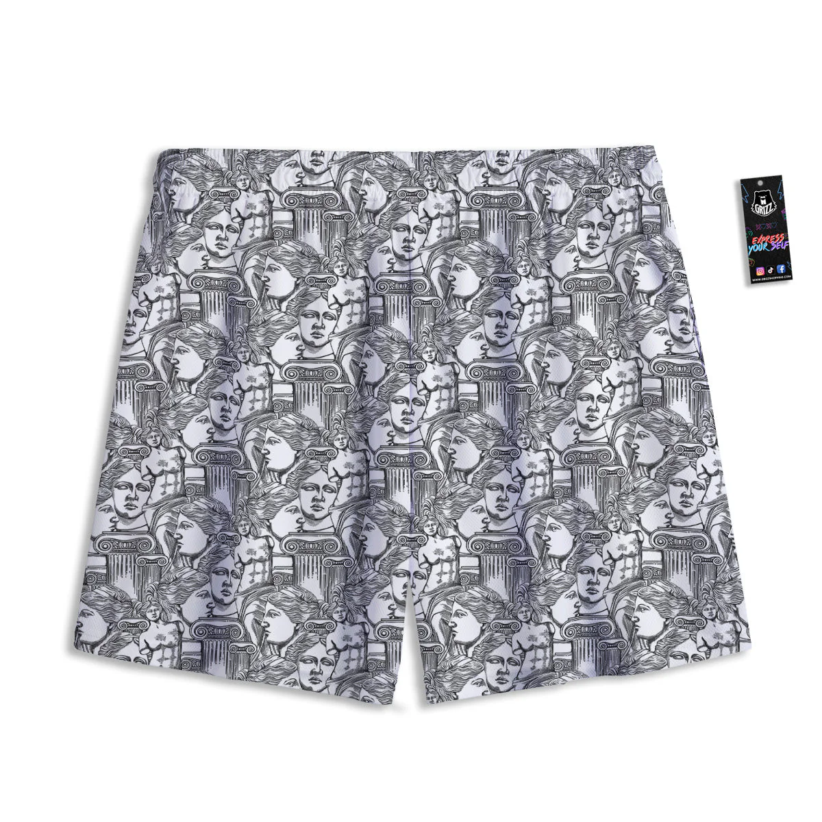 Venus Milos Print Pattern Mesh Shorts - Image 2