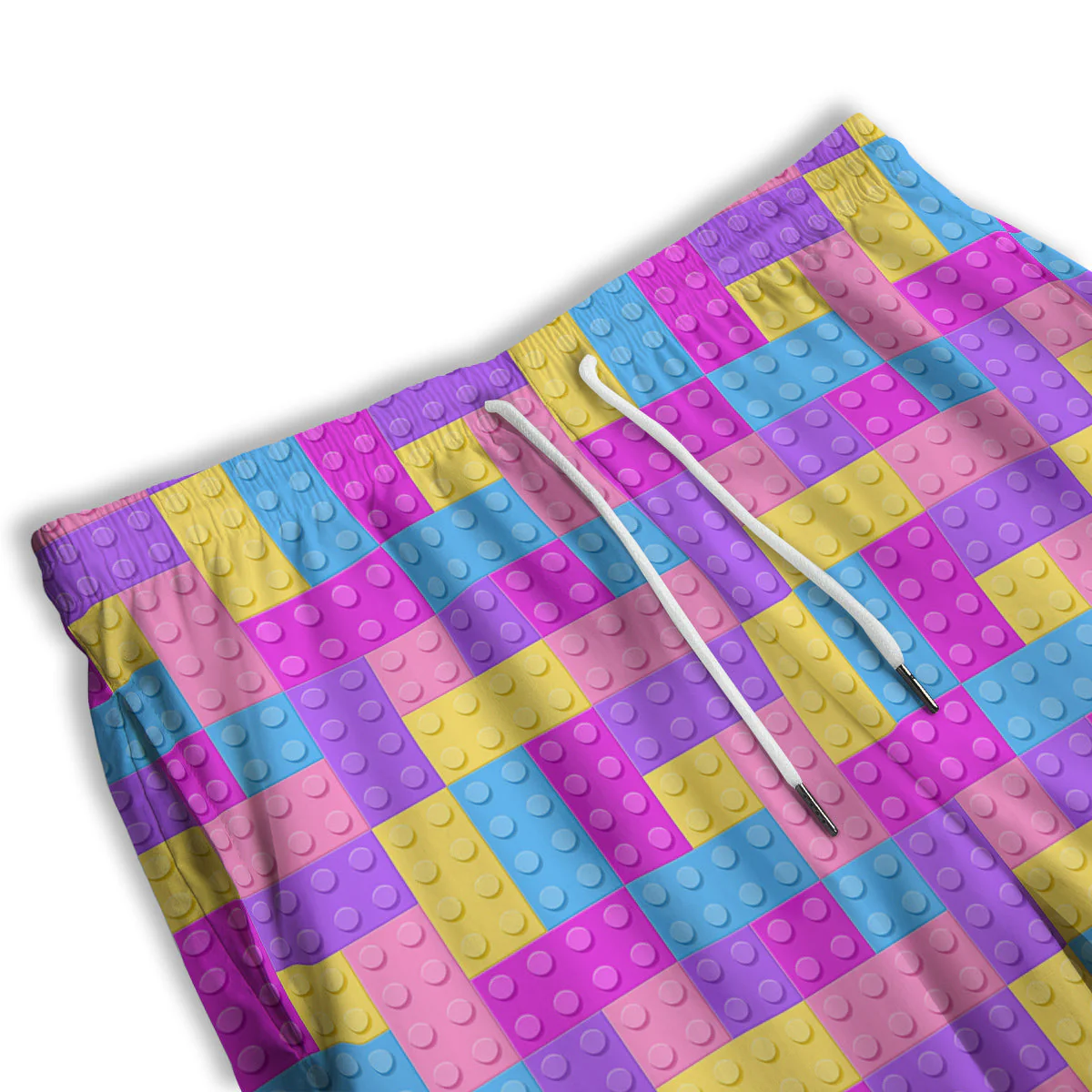 Video Game Colorful Block Puzzle Print Men's Athletic Shorts - Image 3