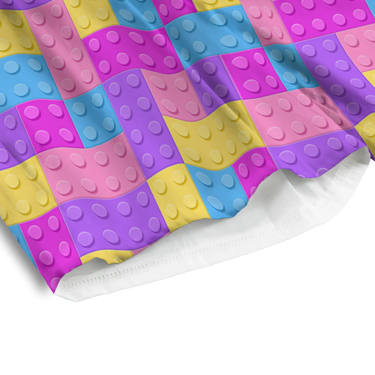 Video Game Colorful Block Puzzle Print Men's Athletic Shorts - Image 4