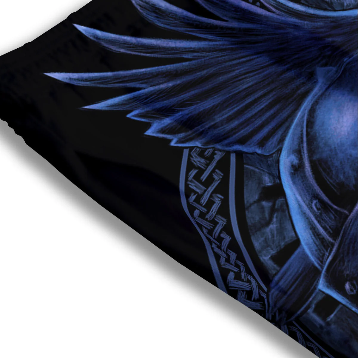 Viking God Odin And Crow Blue Print Mesh Shorts - Image 3