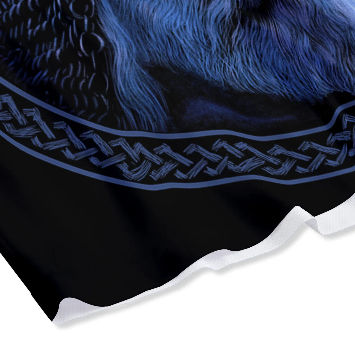 Viking God Odin And Crow Blue Print Mesh Shorts - Image 4