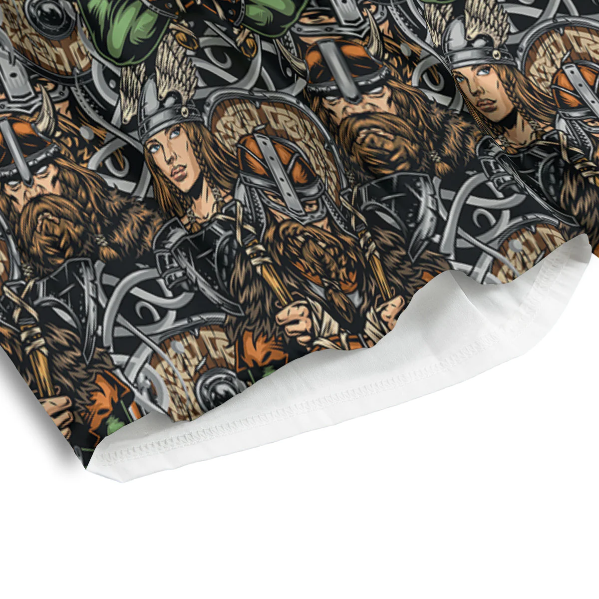 Viking Nordic Warriors Print Pattern Men's Athletic Shorts - Image 4