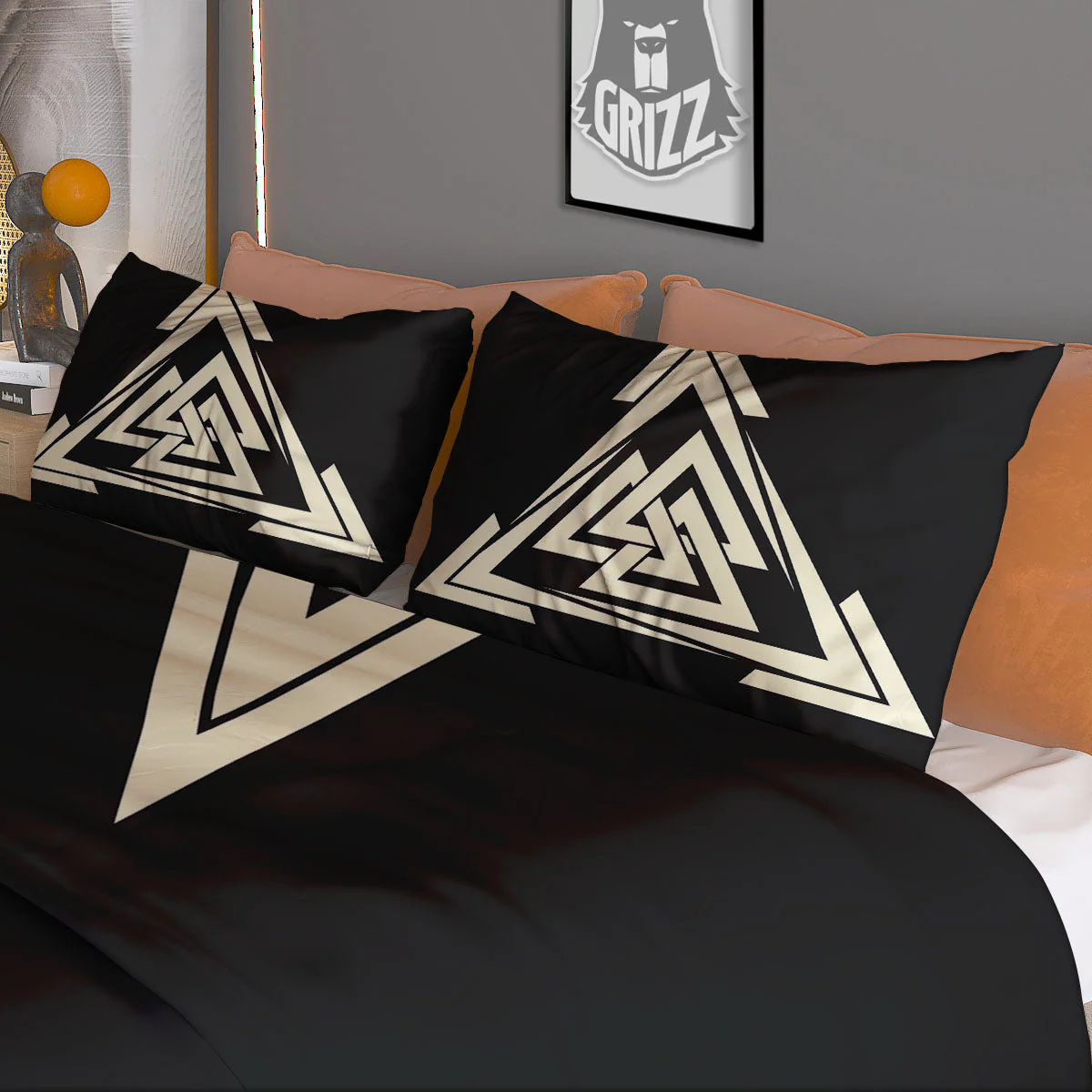 Viking Valknut Scandinavian Symbol Print Duvet Cover Bedding Set - Image 3