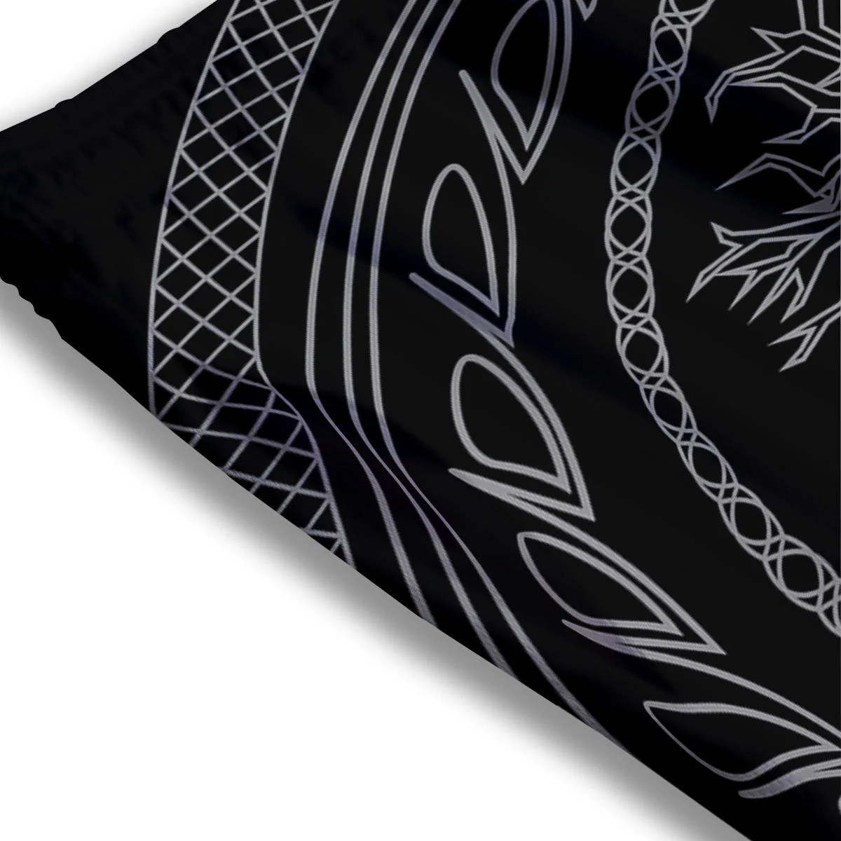 Viking Yggdrasil White And Black Print Mesh Shorts - Image 3