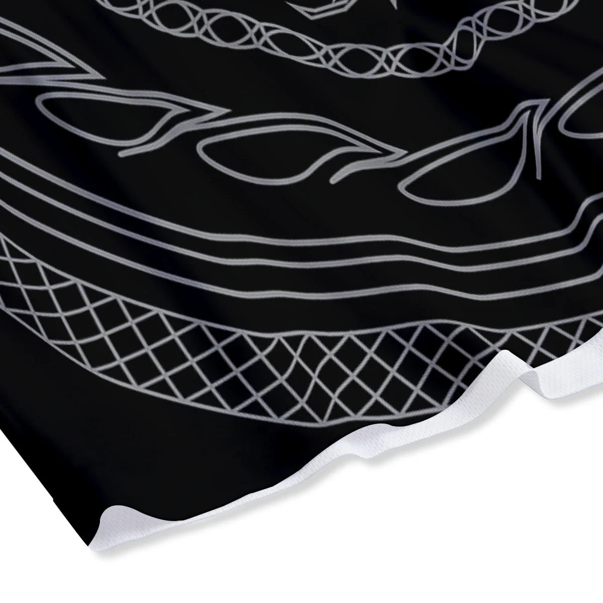 Viking Yggdrasil White And Black Print Mesh Shorts - Image 4