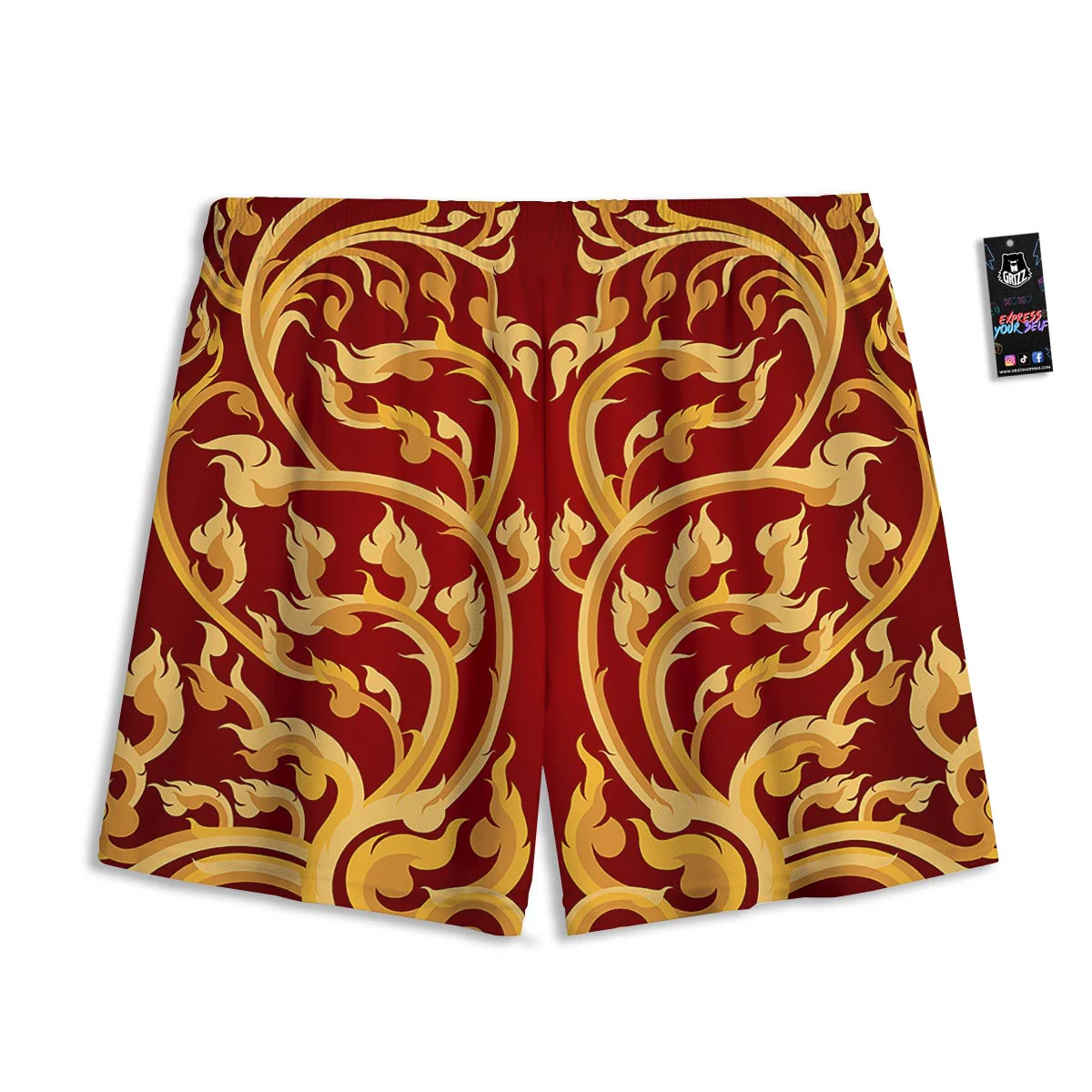Vines Thai Winding Print Mesh Shorts - Image 2