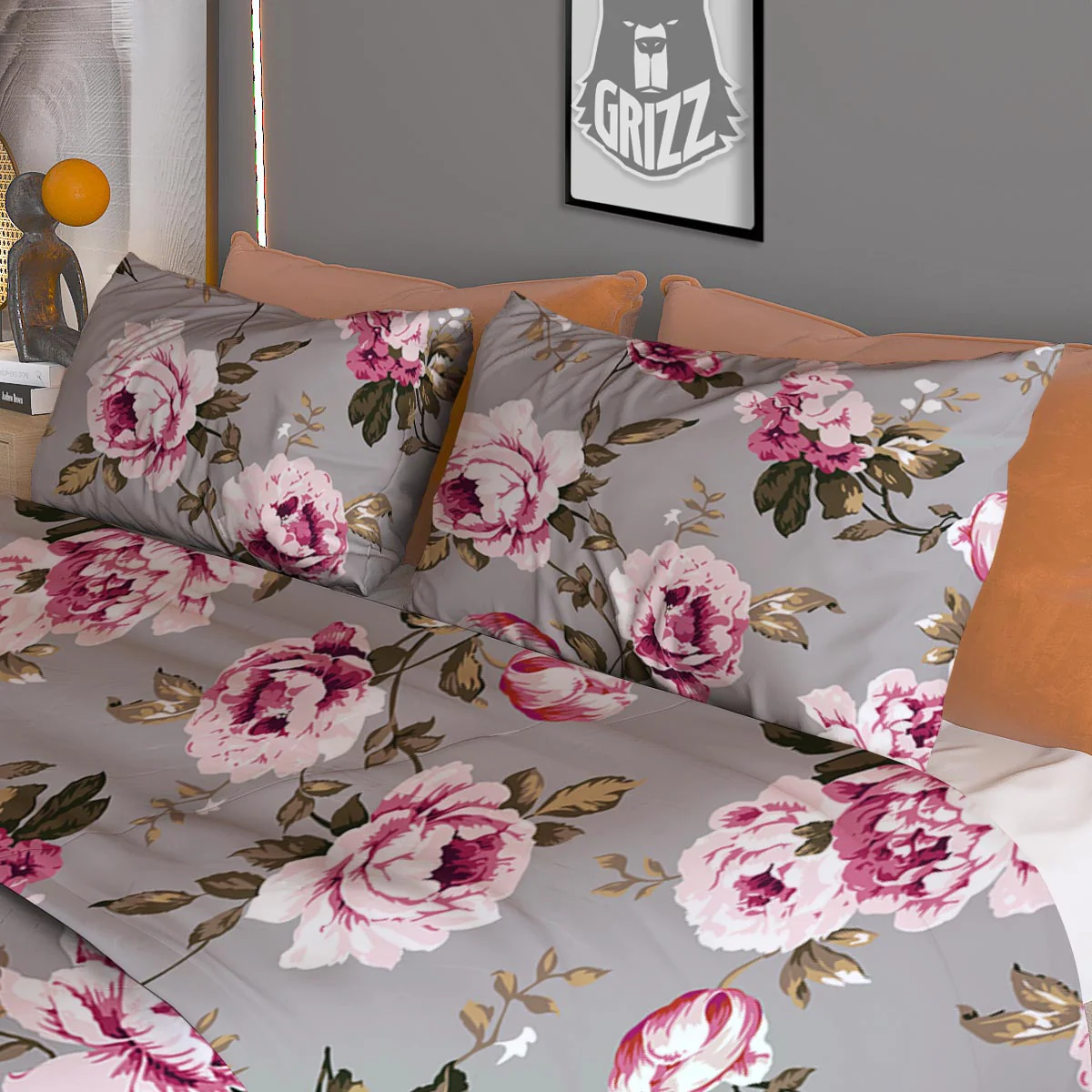 Vintage Floral Shabby Chic Print Pattern Duvet Cover Bedding Set - Image 3