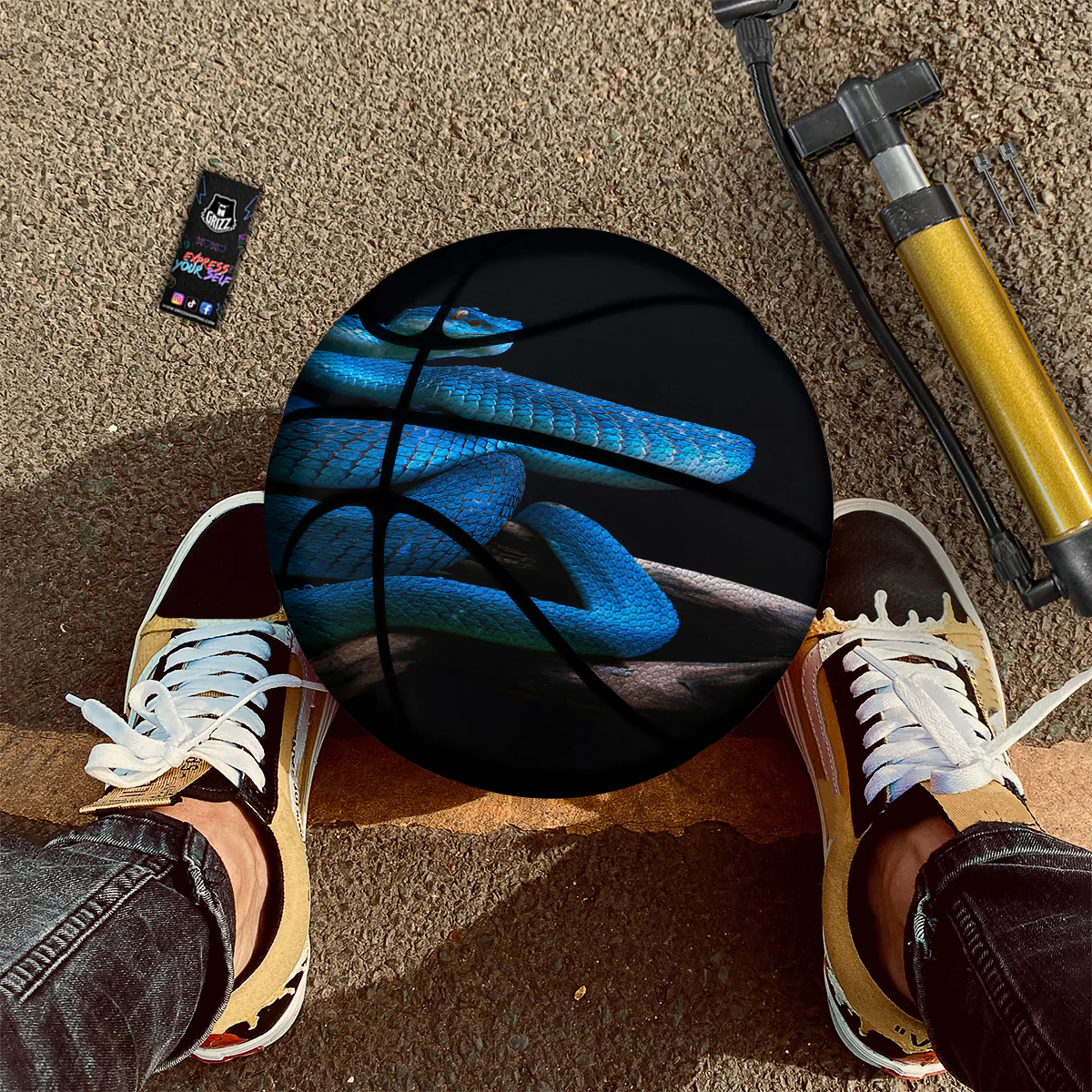 Viper Snake Blue Pit Print Basketball - Image 2