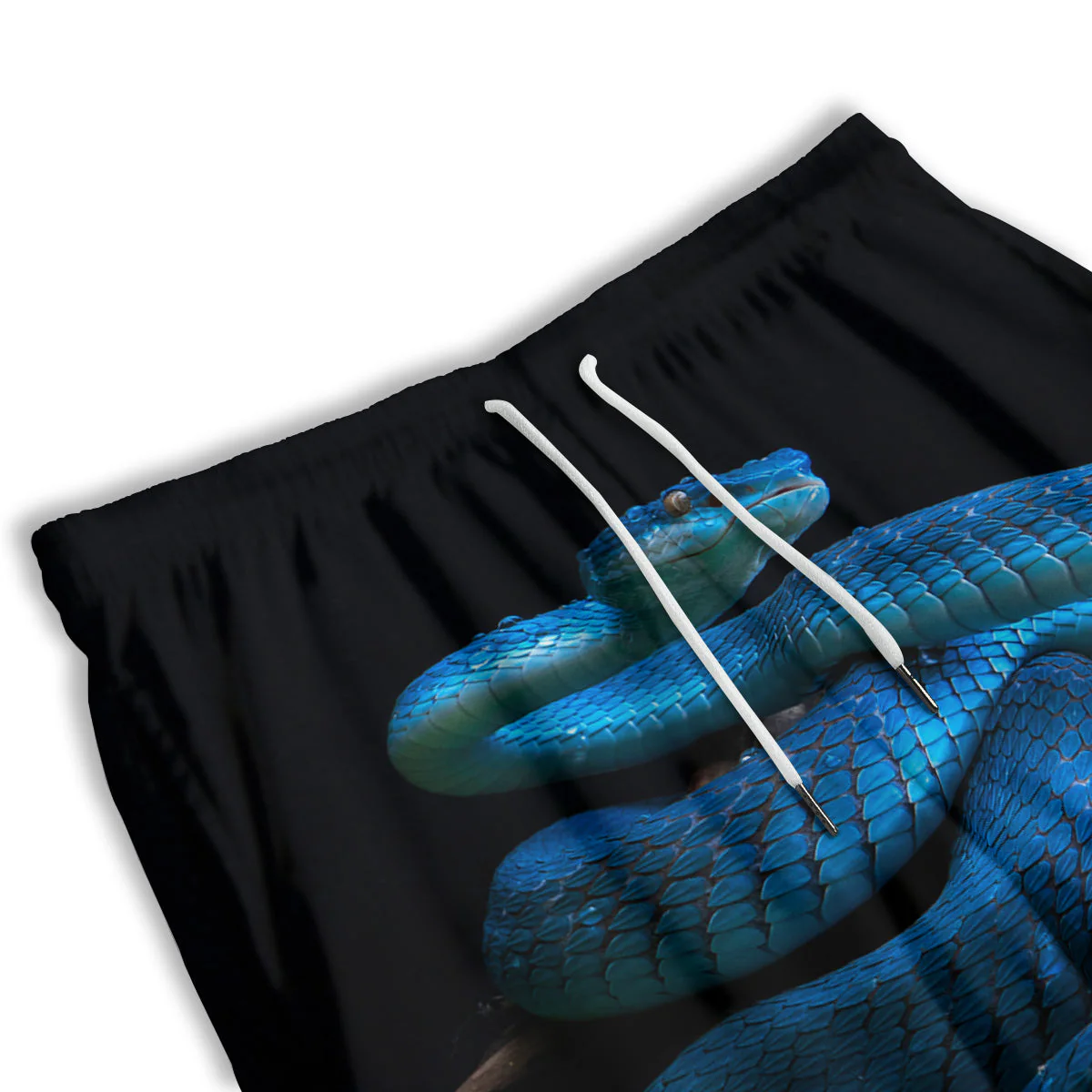Viper Snake Blue Pit Print Men's Athletic Shorts - Image 3
